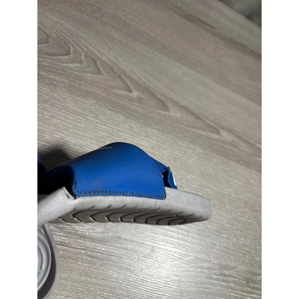 Nike Kawa Slide Toddler Boys Blue White Sandals Elastic Heel Strap Size 7C